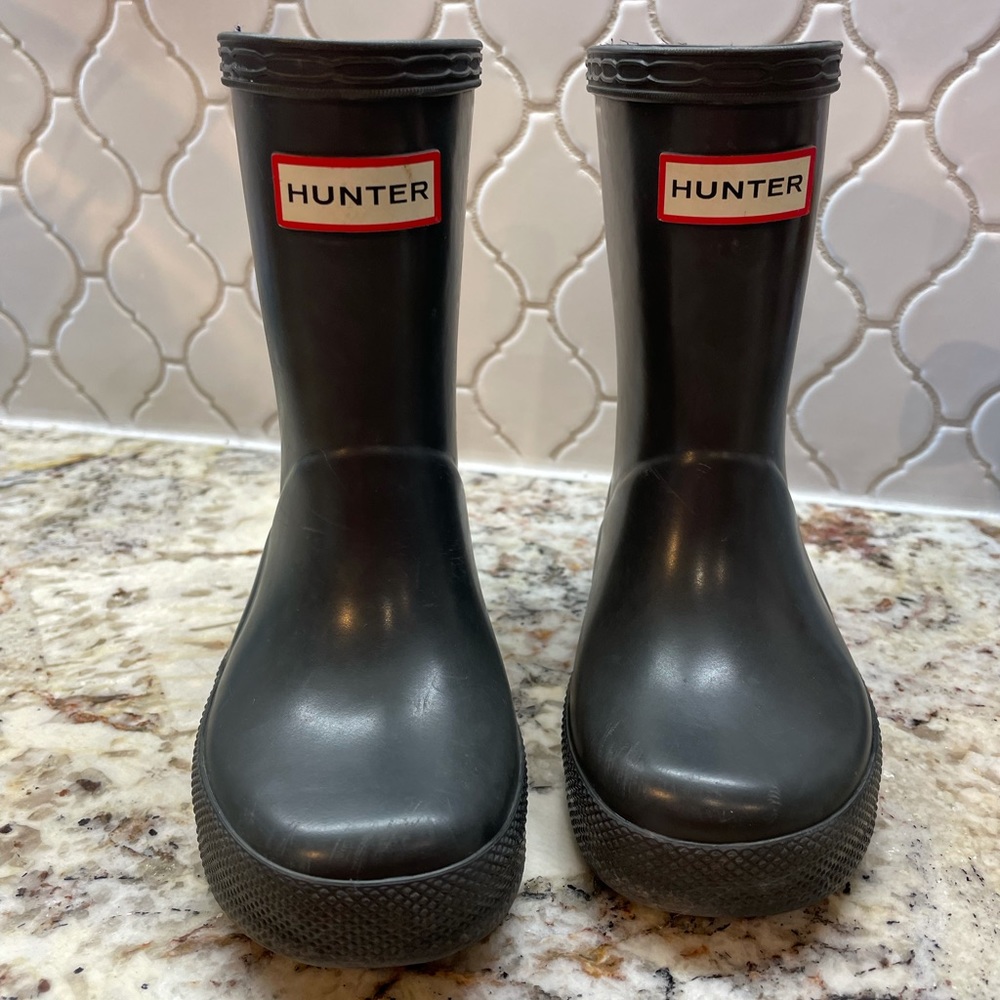 Hunter boots, charcoal grey, toddler size 6